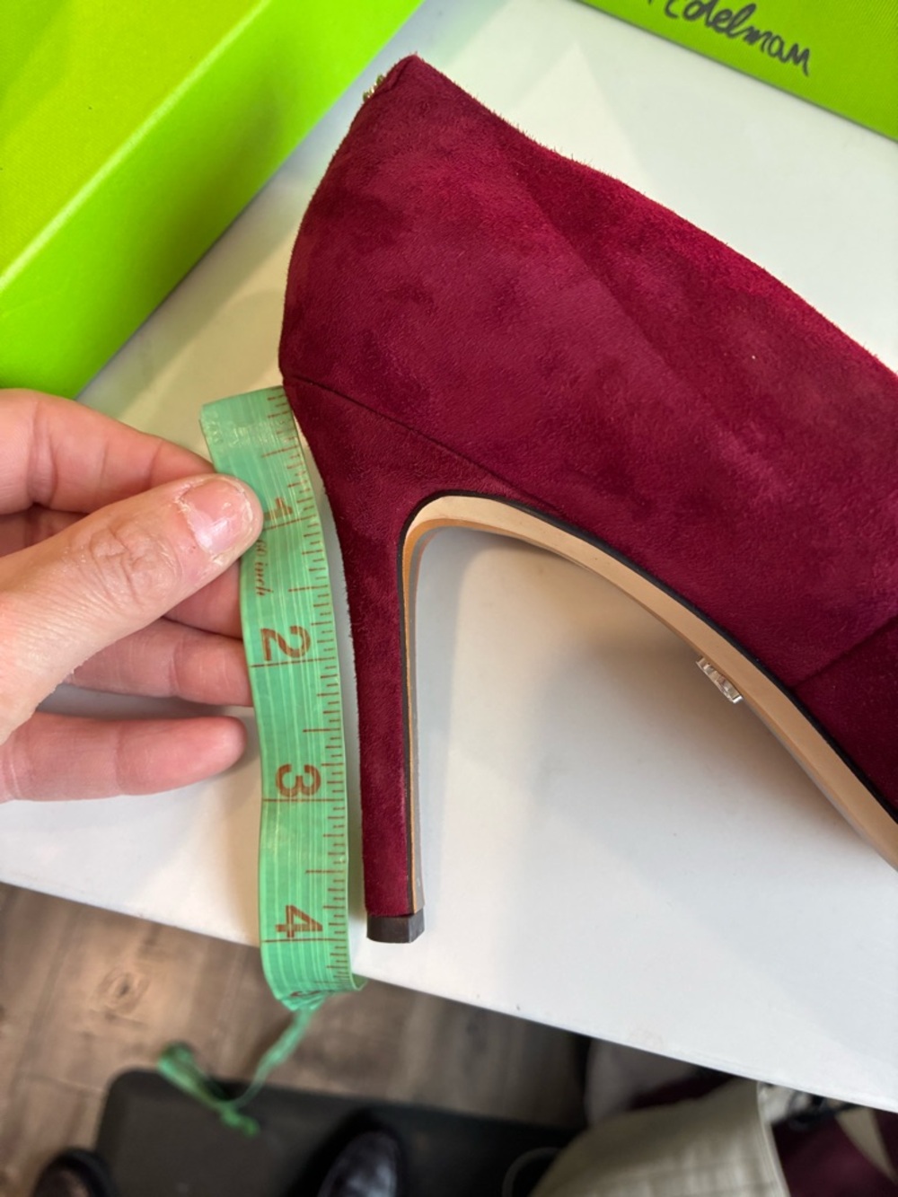 Sam Edelman Women's Hazel Burgundy Suede Pointed-Toe Stiletto Pump - Picture 3 of 3